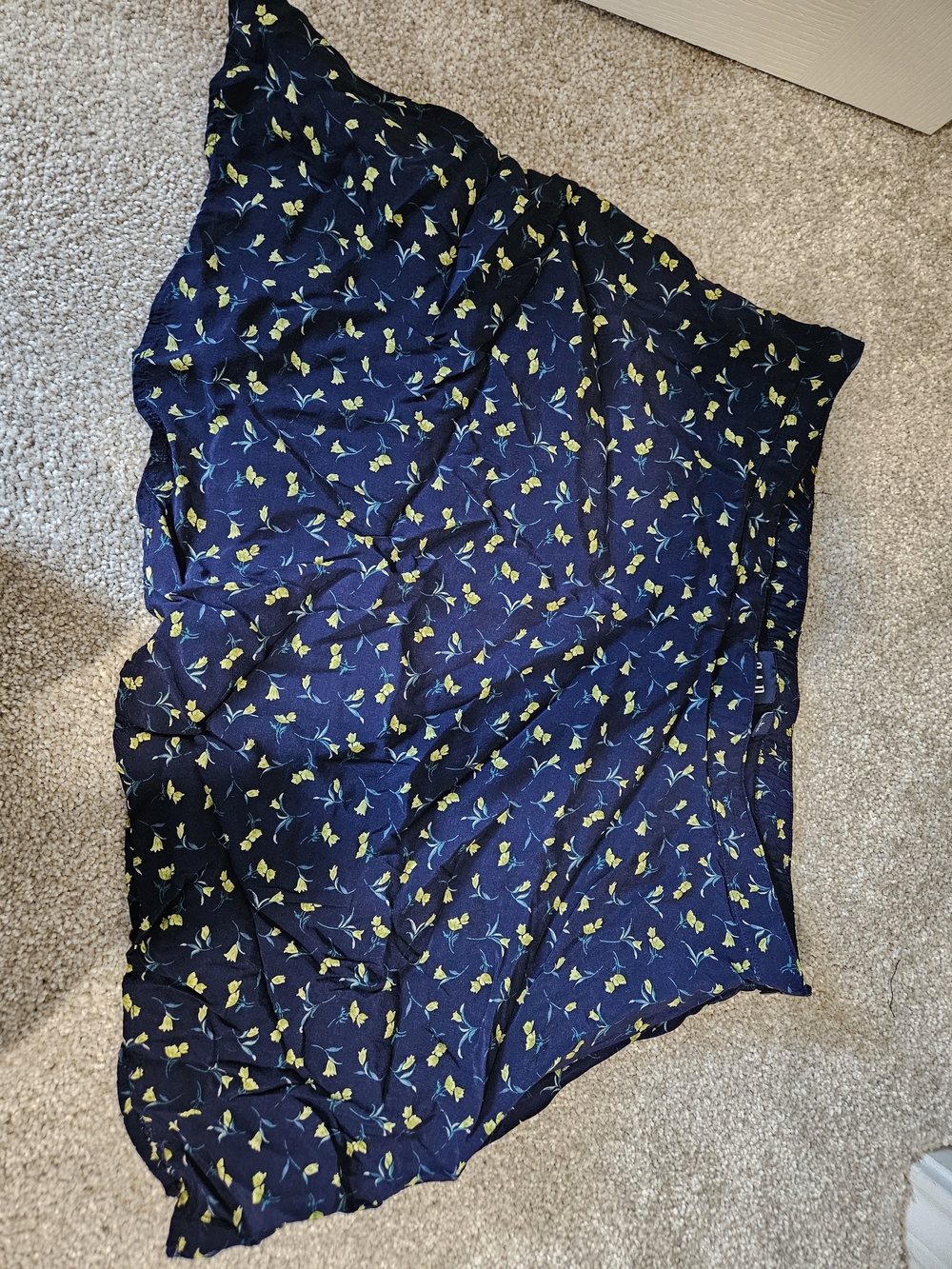 GAP Navy Floral Skirt with Yellow & Blue Accents